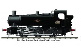 WR 15XX 0-6-0 (1504) Pannier tank unlined black - late emblem - OO Gauge Sound Fitted
